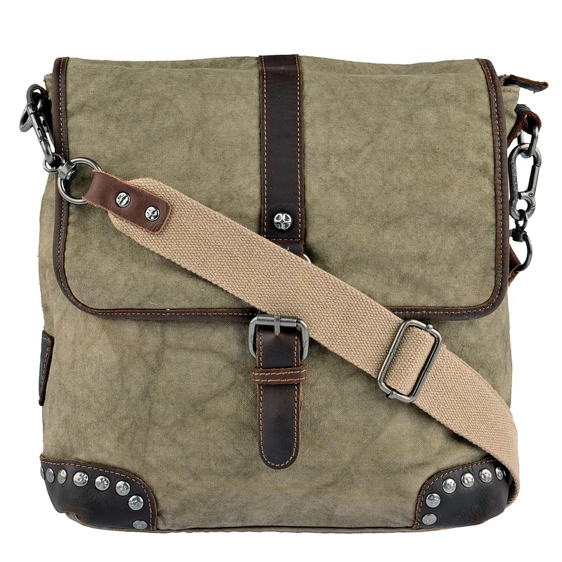 SURI FREY Umhängetasche Canvas Flap in Khaki