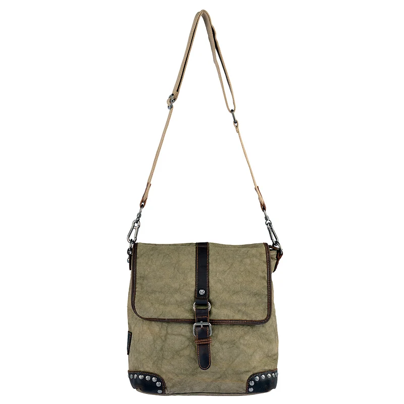SURI FREY Umhängetasche Canvas Flap in Khaki
