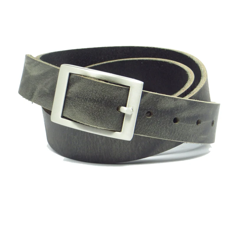 Ledergürtel 3 cm breit grau Büffelleder