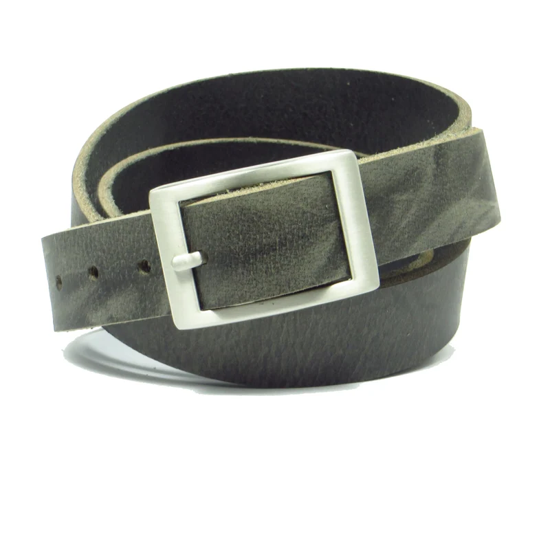 Ledergürtel 3 cm breit grau Büffelleder