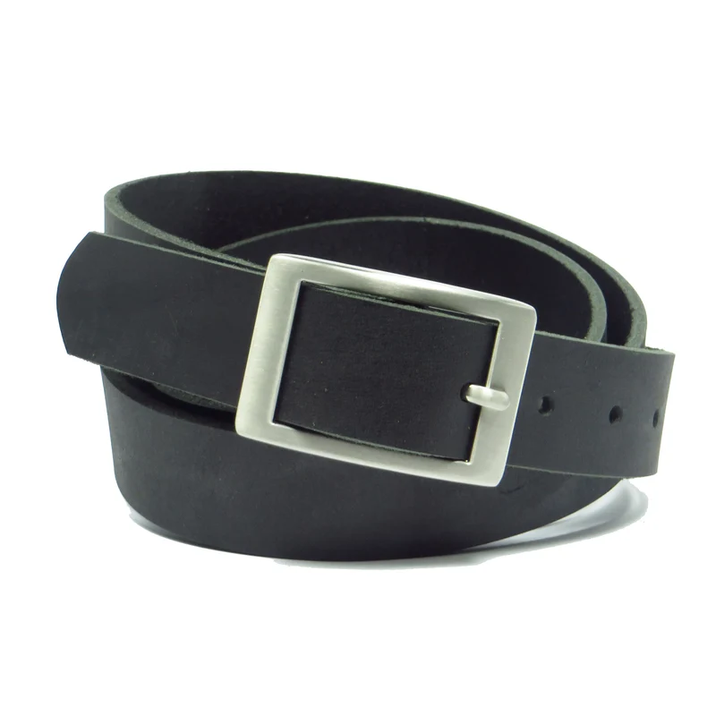Ledergürtel 3 cm breit schwarz Büffelleder