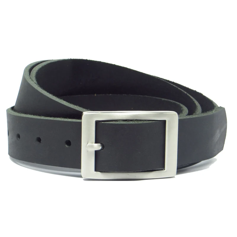 Ledergürtel 3 cm breit schwarz Büffelleder
