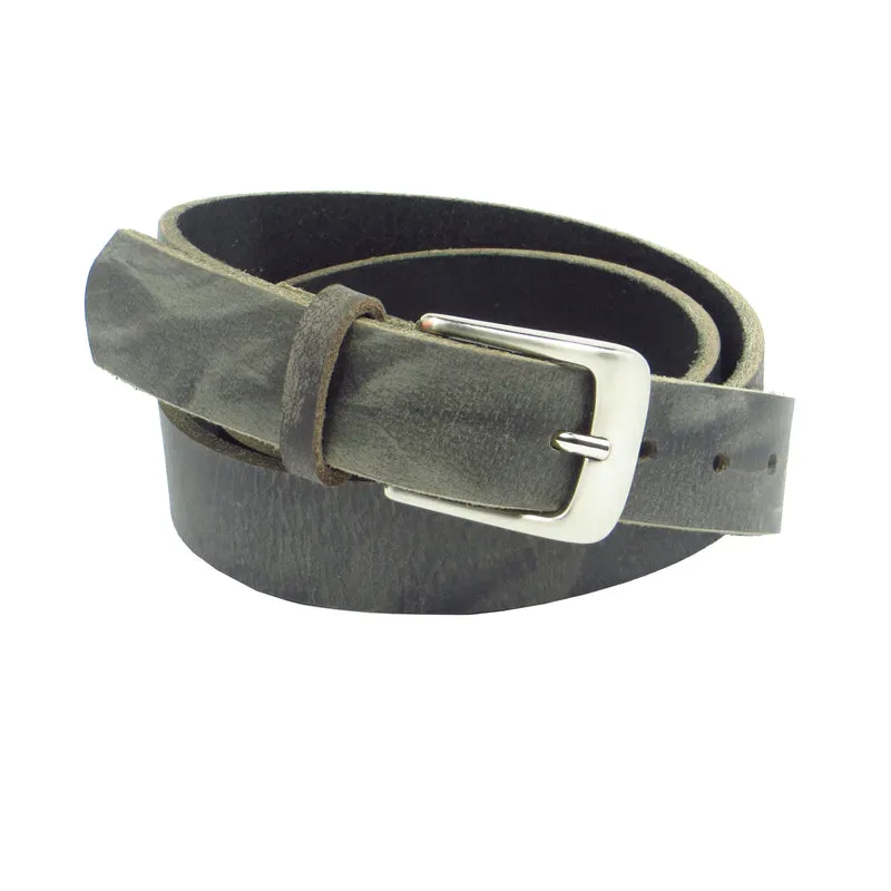 Ledergürtel 3 cm breit grau Büffelleder