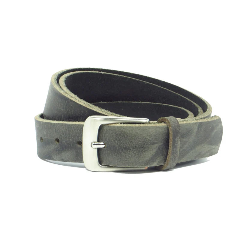 Ledergürtel 3 cm breit grau Büffelleder