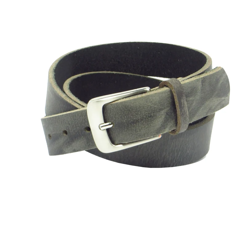 Ledergürtel 3 cm breit grau Büffelleder