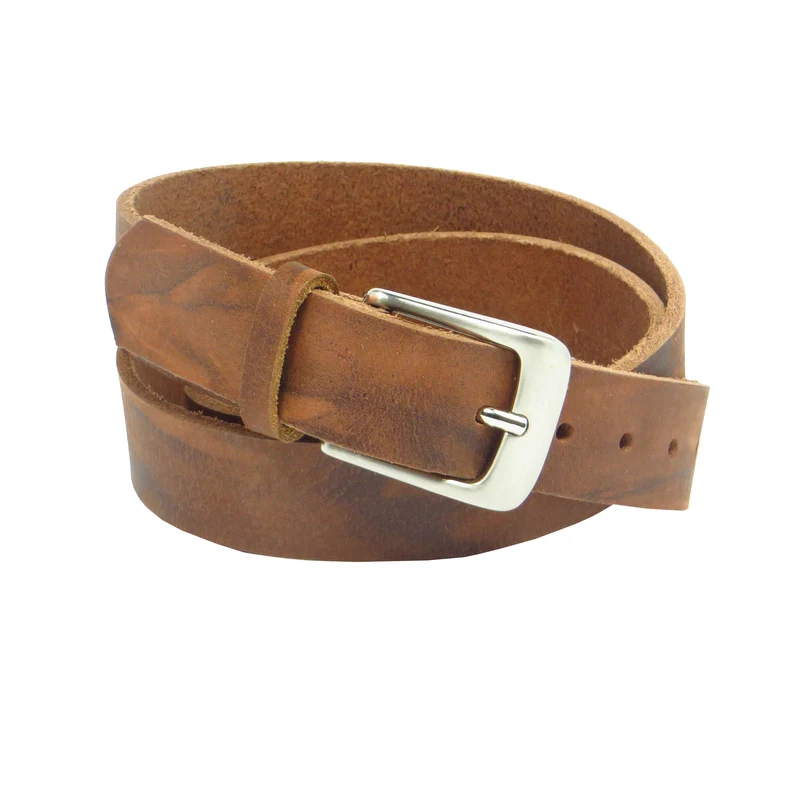 Ledergürtel 3 cm breit braun Büffelleder