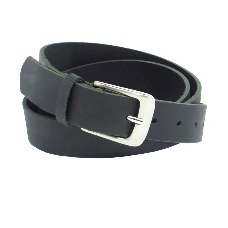 Ledergürtel 3 cm breit schwarz Büffelleder