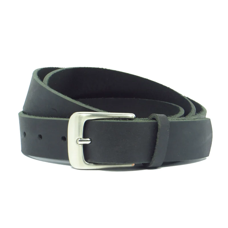 Ledergürtel 3 cm breit schwarz Büffelleder