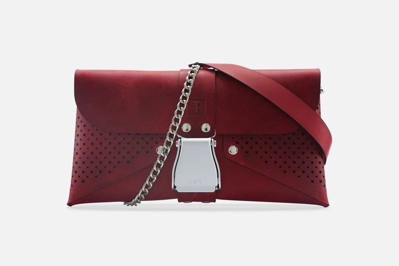 HANDTASCHE VINTAGE RUBIN/SILBER