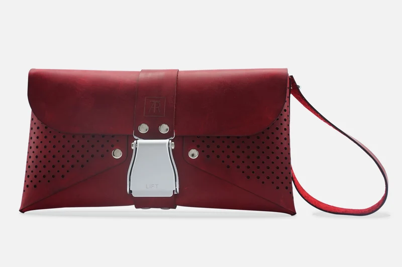 HANDTASCHE VINTAGE RUBIN/SILBER