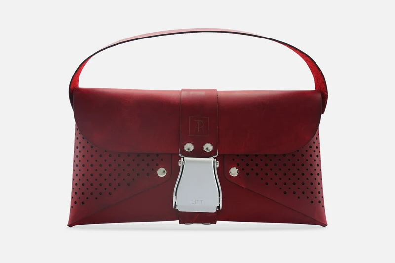 HANDTASCHE VINTAGE RUBIN/SILBER