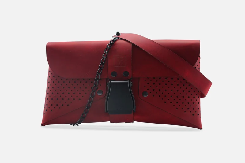 HANDTASCHE VINTAGE RUBIN/SCHWARZ