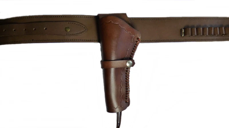 Gürtel + Holster Westernholster mit Patronenschlaufen Rindsleder braun