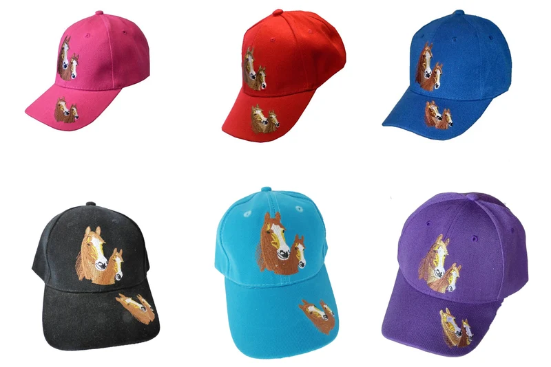 Kinder Cap, Basecap, Mütze mit Schild und bestickt mit Pferd - Pferde