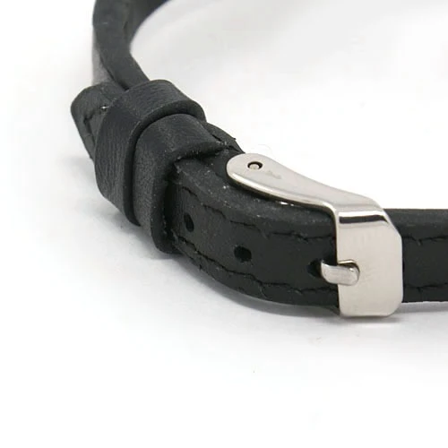Echt Lederarmband Biker mit Unendlichkeit aus Edelstahl schwarz