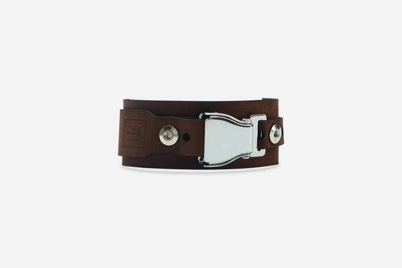ARMBAND NUBUK BROWN/SILBER