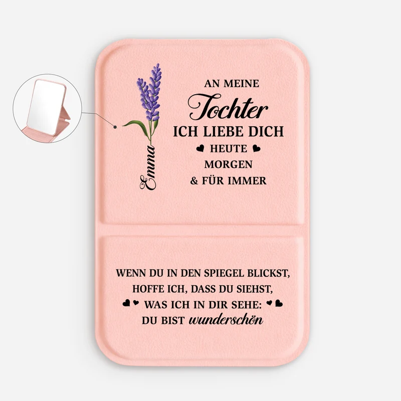 An Meine Tochter Ich Liebe Dich Heute Morgen & Für Immer - Personalisierte Geschenke Für Frauen | Taschenspiegel