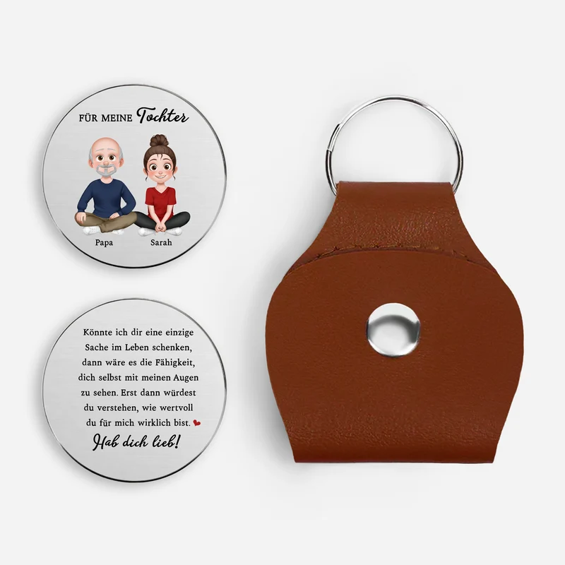 Sieh Dich Mit Meinen Augen Dann Weißt Du Wie Wunderbar Du Bist - Personalisiertes Geschenk | Pocket Hug Schlüsselanhänger Tochter & Sohn