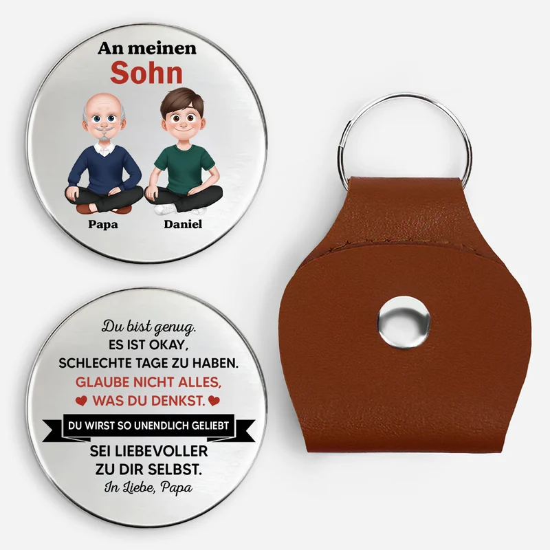 Du Wirst So Unendlich Geliebt - Personalisiertes Geschenk | Pocket Hug Schlüsselanhänger Sohn Enkel Tochter Enkelin