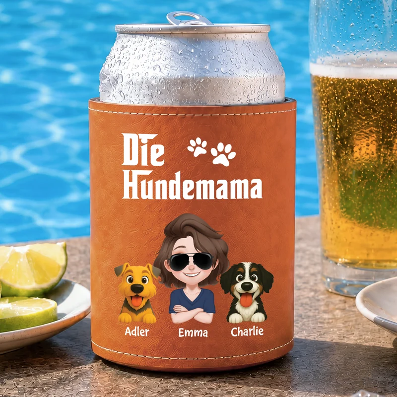 Der Hundepate - Personalisiertes Hunde Geschenk | Leder Dosenkühler