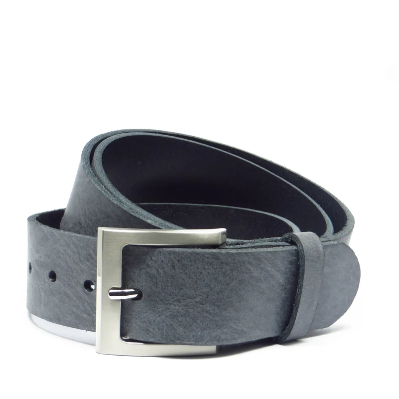 Ledergürtel 4 cm breit dunkelgrau Rindsleder