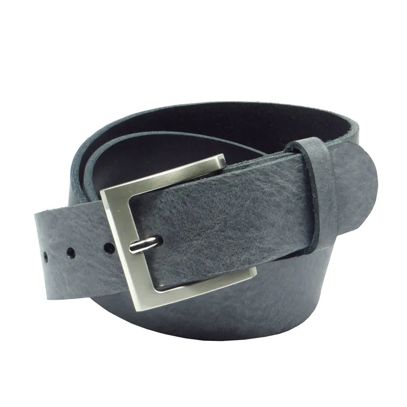 Ledergürtel 4 cm breit dunkelgrau Rindsleder