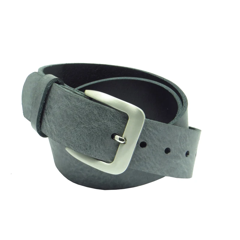 Ledergürtel 4 cm breit dunkelgrau Rindsleder