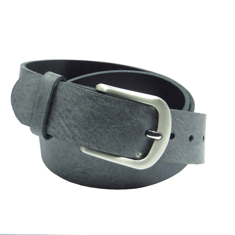 Ledergürtel 4 cm breit dunkelgrau Rindsleder