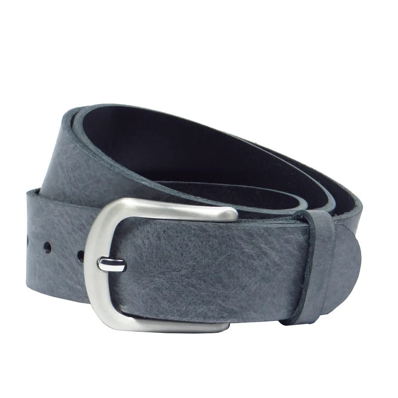 Ledergürtel 4 cm breit dunkelgrau Rindsleder