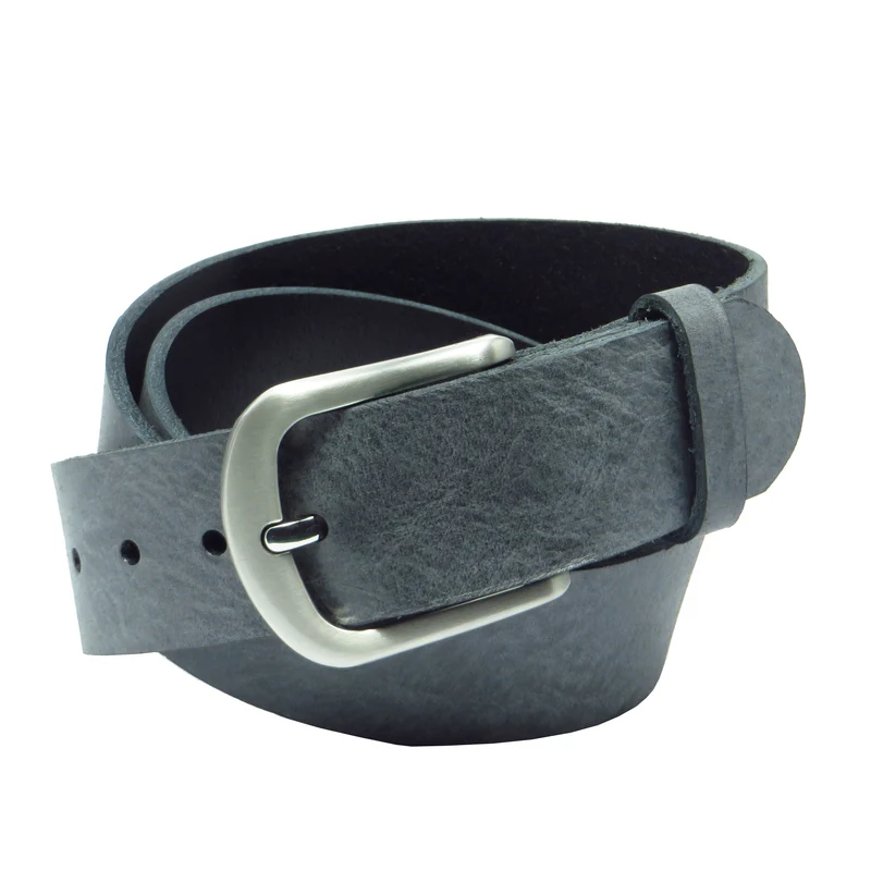 Ledergürtel 4 cm breit dunkelgrau Rindsleder