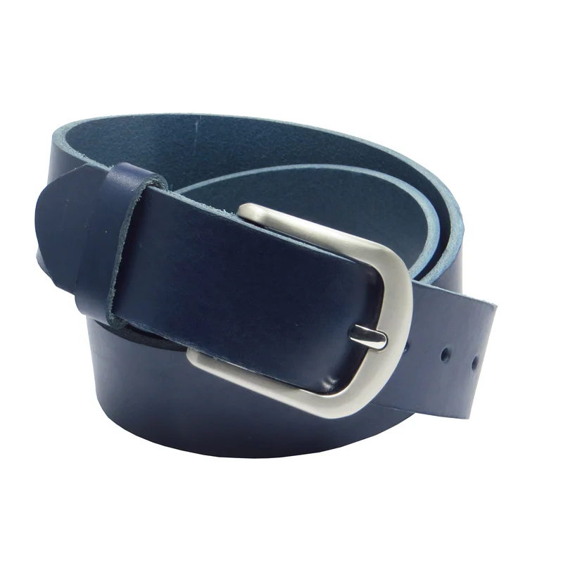 Ledergürtel 4 cm breit dunkelblau Rindsleder