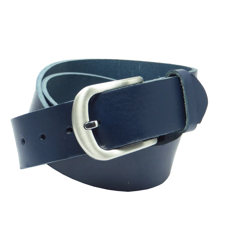 Ledergürtel 4 cm breit dunkelblau Rindsleder
