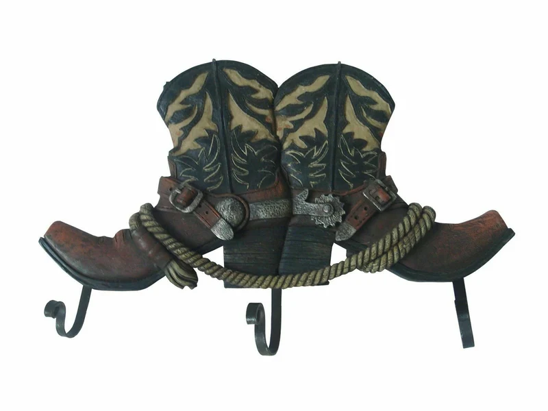 3er dreier Kleiderhaken Garderobe Wandhaken Stiefel Line Dance Cowboy Western