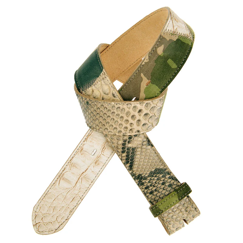 UmjuBELT Gürtel Python-Patchwork Mixed Colours in Khaki