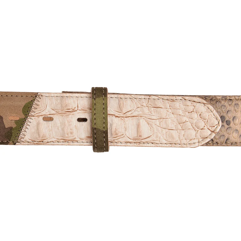 UmjuBELT Gürtel Python-Patchwork Mixed Colours in Khaki