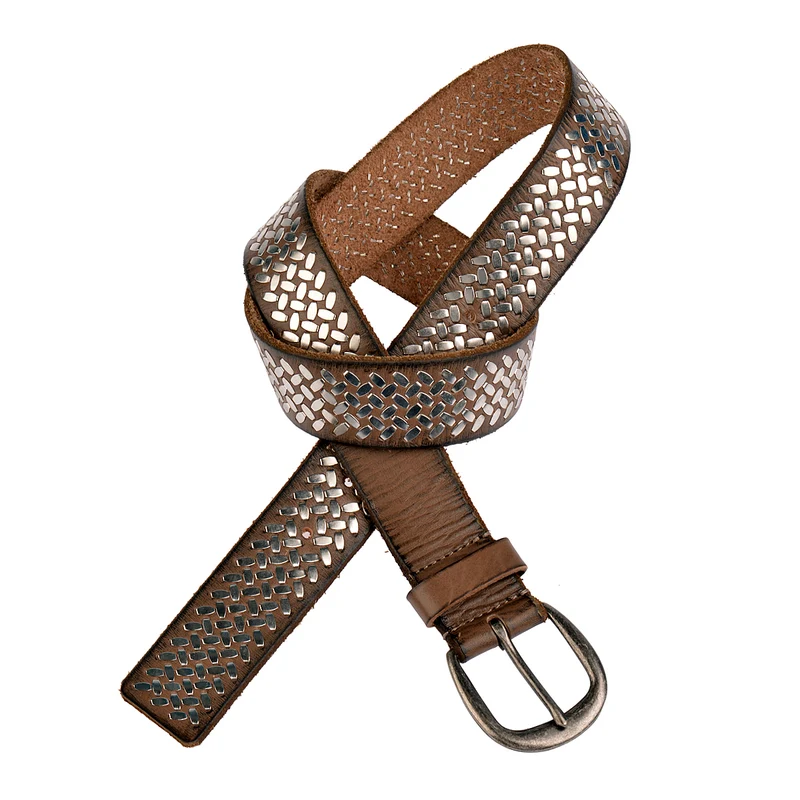 AMSTERDAM COWBOYS Nietengürtel inkl, Schließe 3,5 cm in Taupe