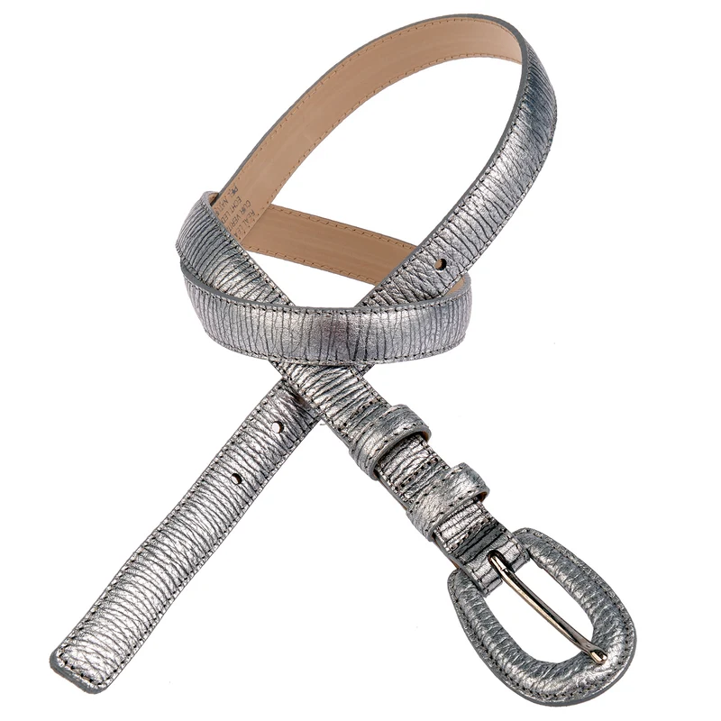 abro Gürtel in Silber Metallic 1,5 cm