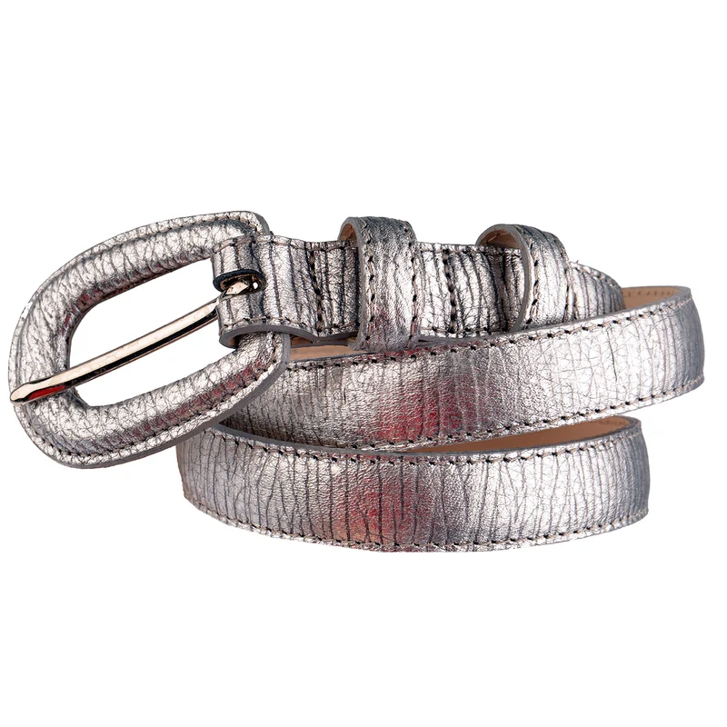 abro Gürtel in Silber Metallic 1,5 cm