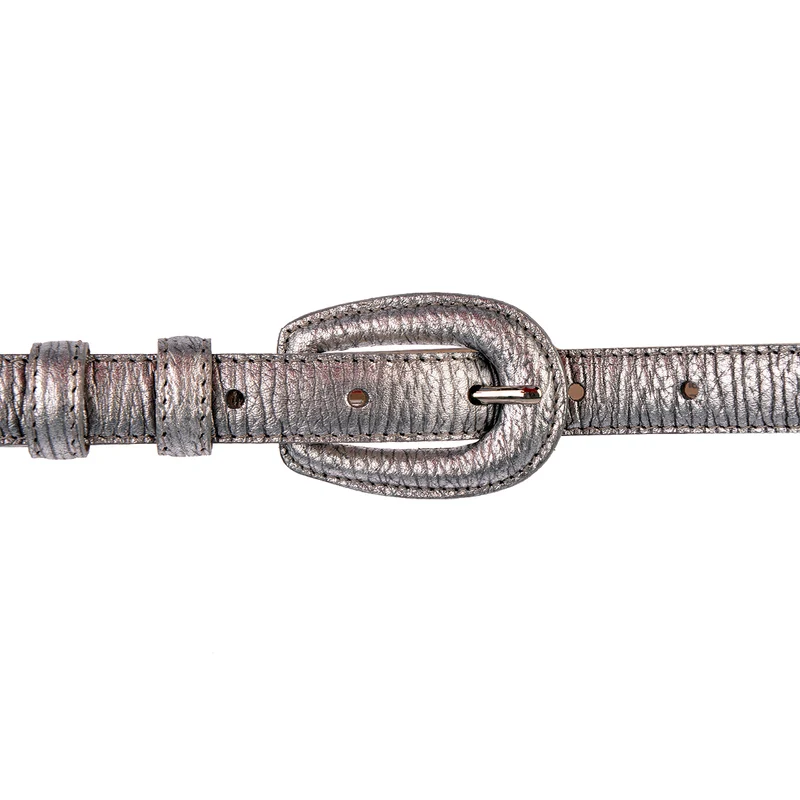 abro Gürtel in Silber Metallic 1,5 cm
