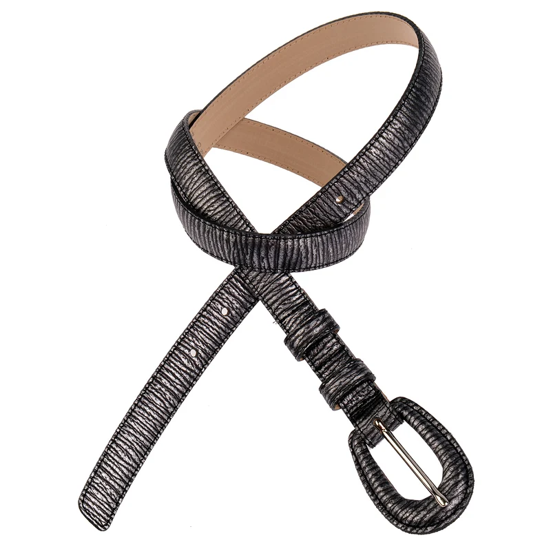 abro Gürtel in Schwarz Metallic 1,5 cm
