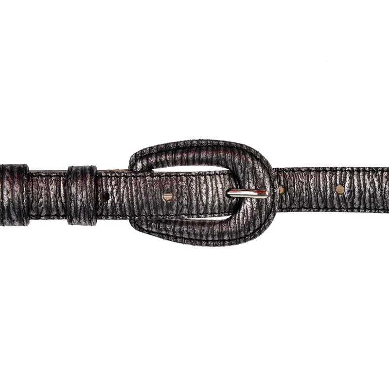 abro Gürtel in Schwarz Metallic 1,5 cm