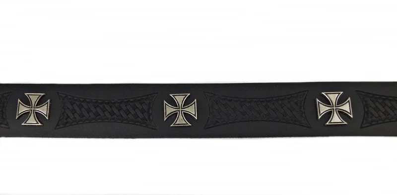 Gürtel Wechselgürtel Echt Leder schwarz o. braun punziert Eisernes Kreuz 70 -140