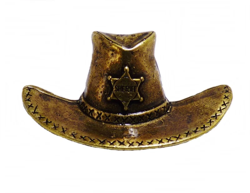 Anstecker Pin Sheriffstern Sheriff Western Country Wilder Westen Cowboyhut