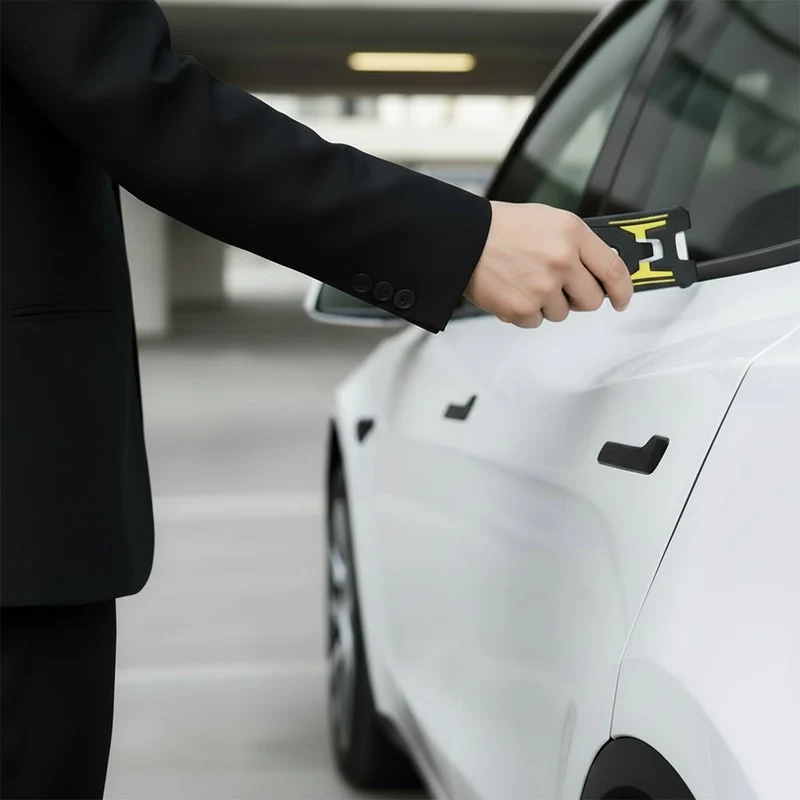 Taktischer vertikaler Ausweishalter mit Rolle – ideal für Ihren Tesla RFID-Schlüssel