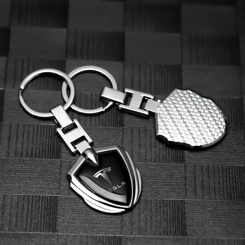 3D-Metall-Schlüsselanhänger mit Tesla-Logo – Geschenkserie