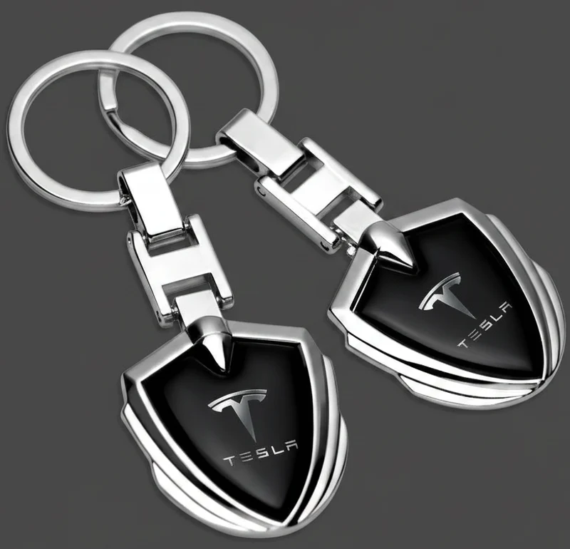 3D-Metall-Schlüsselanhänger mit Tesla-Logo – Geschenkserie