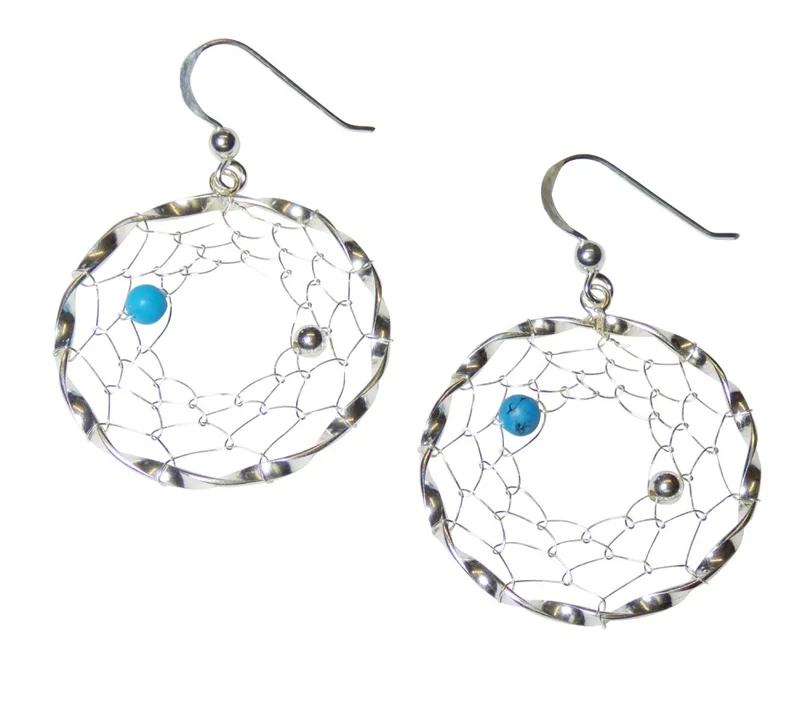 Ohrringe Ohrhänger Traumfänger 925er Sterling Silber Indianerschmuck
