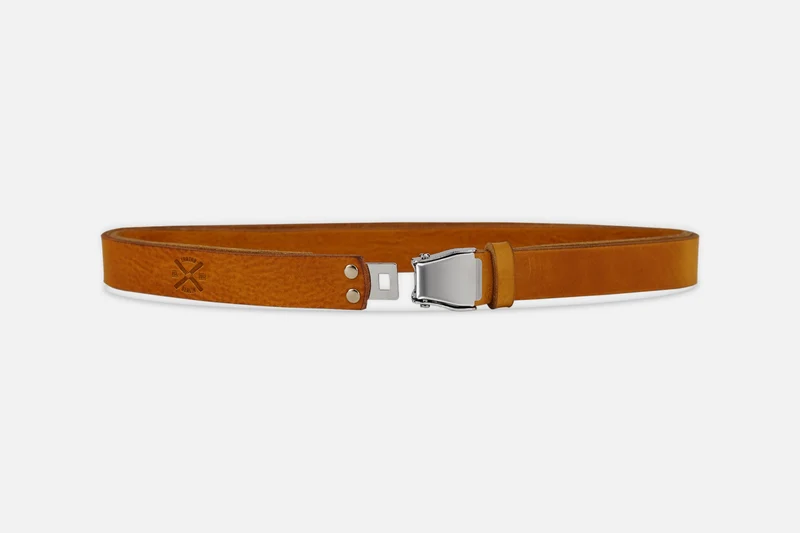 GÜRTEL SMALL COGNAC LIGHT/SILBER MATT