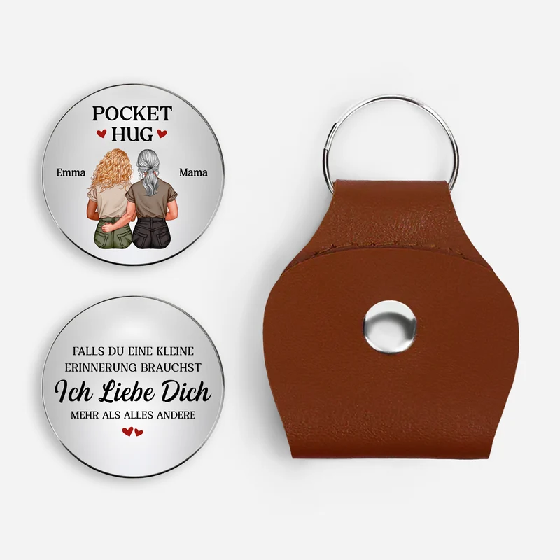 Ich Liebe Dich Mehr Als Alles Andere - Personalisiertes Geschenk | Pocket Hug Schlüsselanhänger Mama Oma