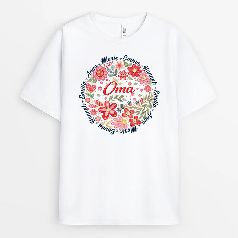 [3D-Optik] Mama Knopf - Personalisiertes Geschenk Garten | Oma & Mama T Shirt